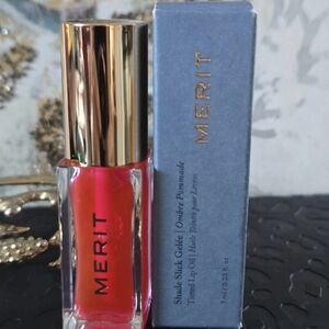 MERIT Sheer Tinted Lip Oil Gloss  Les Deux (SHEER PINK) NIB